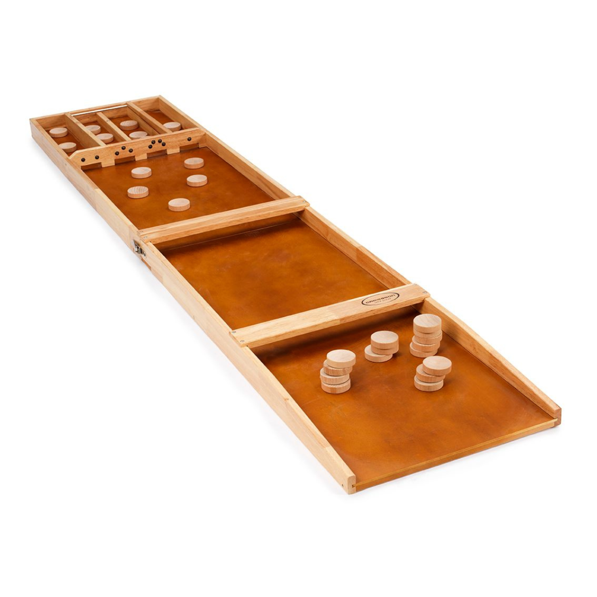 Buffalo Juego 2 En 1 – Curling Y American Shuffleboard – Tablero De 180x39 Cm Con Conexión Magnética – Diversión Familiar