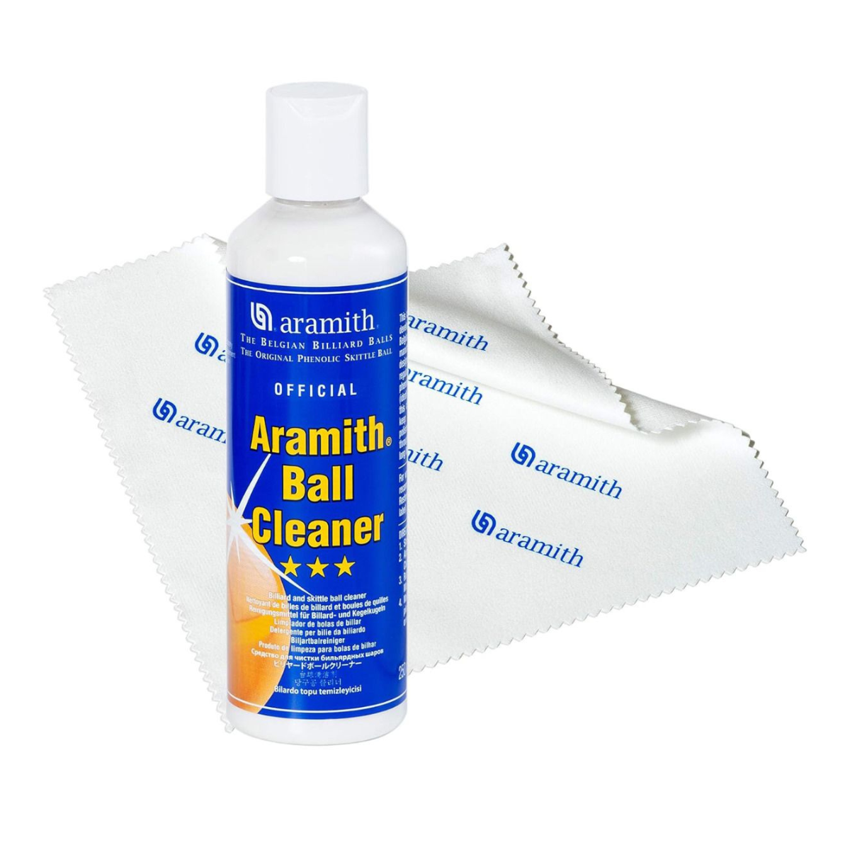 Aramith Ball Cleaner 250ml & Aramith Cloth Set