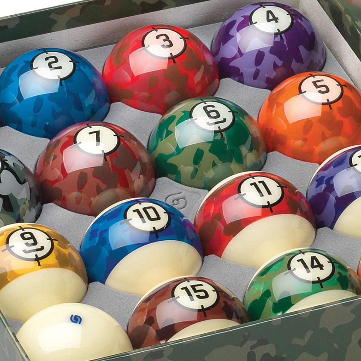 Aramith Camouflage American Pool Ball Set 2 1/4" 57.2mm
