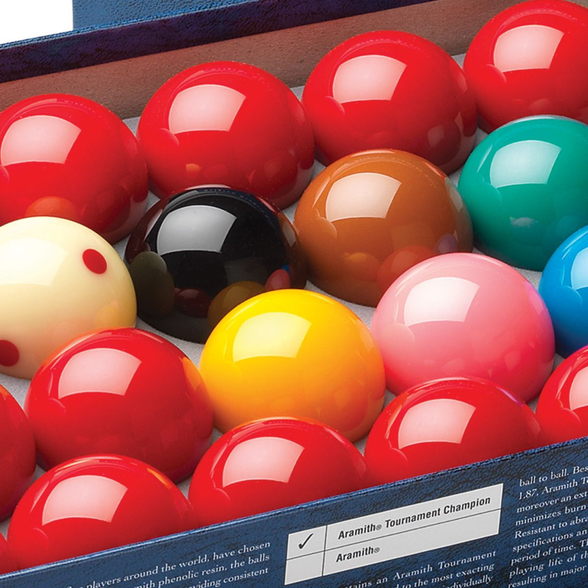 Aramith Tournament Champion Snooker Ball Set 2 1/16" 52.4mm