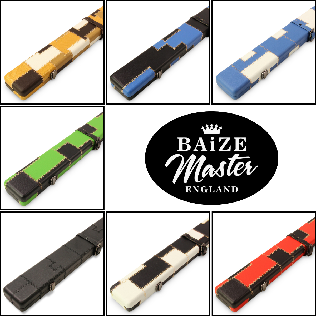 Baize Master Luxury Patchwork Snooker & Pool Cue Hard Case One Piece