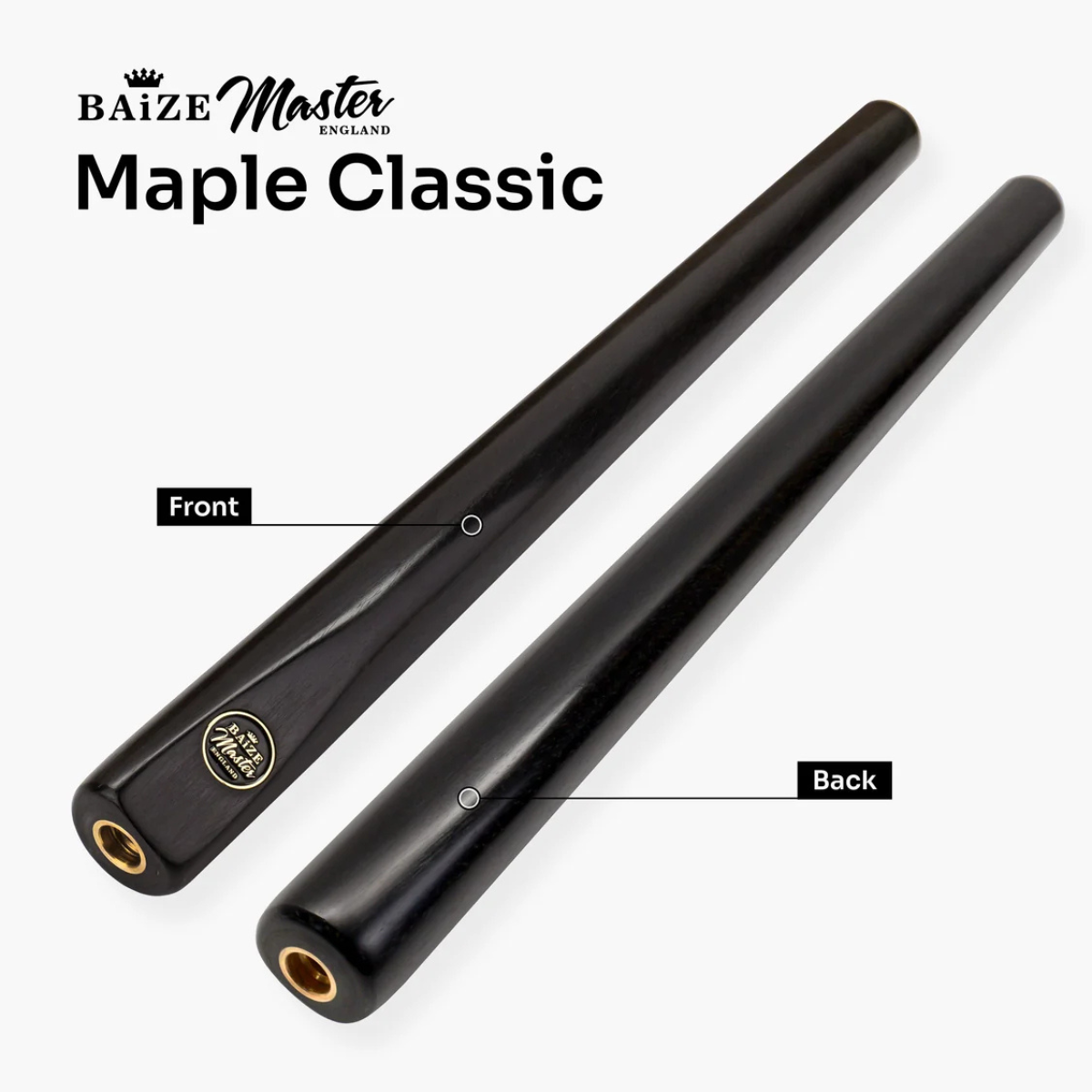 Baize Master Snooker & Pool 3/4 Jointed Maple Classic Black 57" 145cm