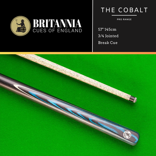 Britannia English Break Cue 3/4 Jointed Pro Range Cobalt 57" 145cm