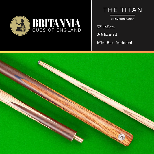 Britannia Snooker Cue 3/4 Jointed Champion Range Titan 57" 145cm