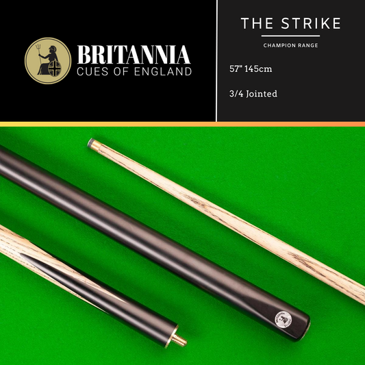 Britannia Snooker Cue 3/4 Jointed Champion Range Strike 57" 145cm