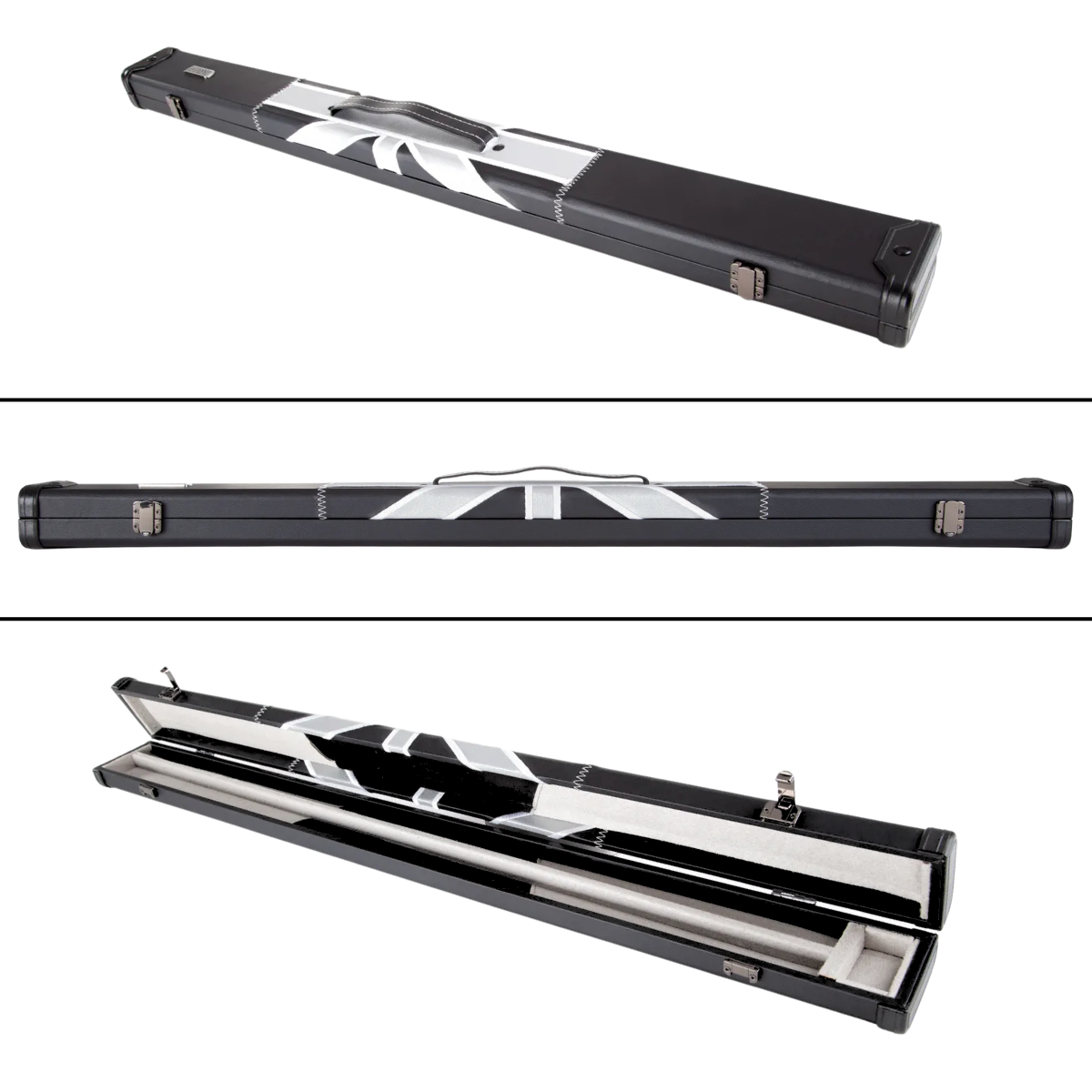 Britannia Snooker & Pool Hard Cue Case Centre Joint Black & White Union Jack - Holds 1 Cue