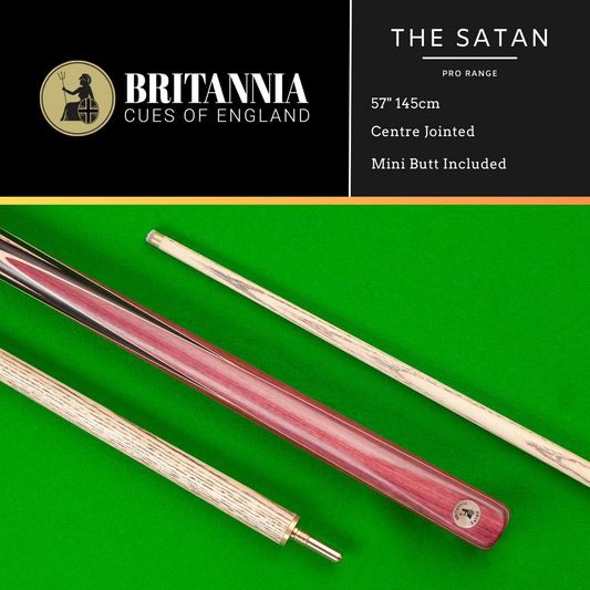 Britannia English Pool Cue Centre Jointed Pro Range Satan 57" 145cm