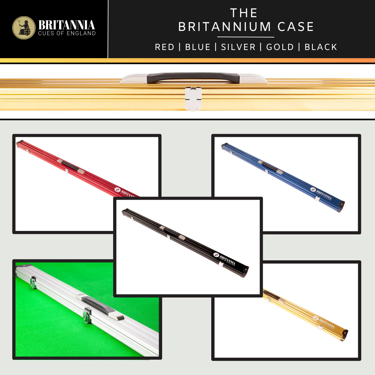 Britannia Snooker Cue 3/4 Jointed Traditional Range Lance 58" 147cm