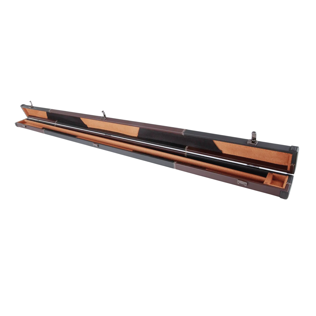 Britannia Snooker & Pool Hard Cue Case 3/4 Joint Black & Brown Chequered - Holds 1 Cue