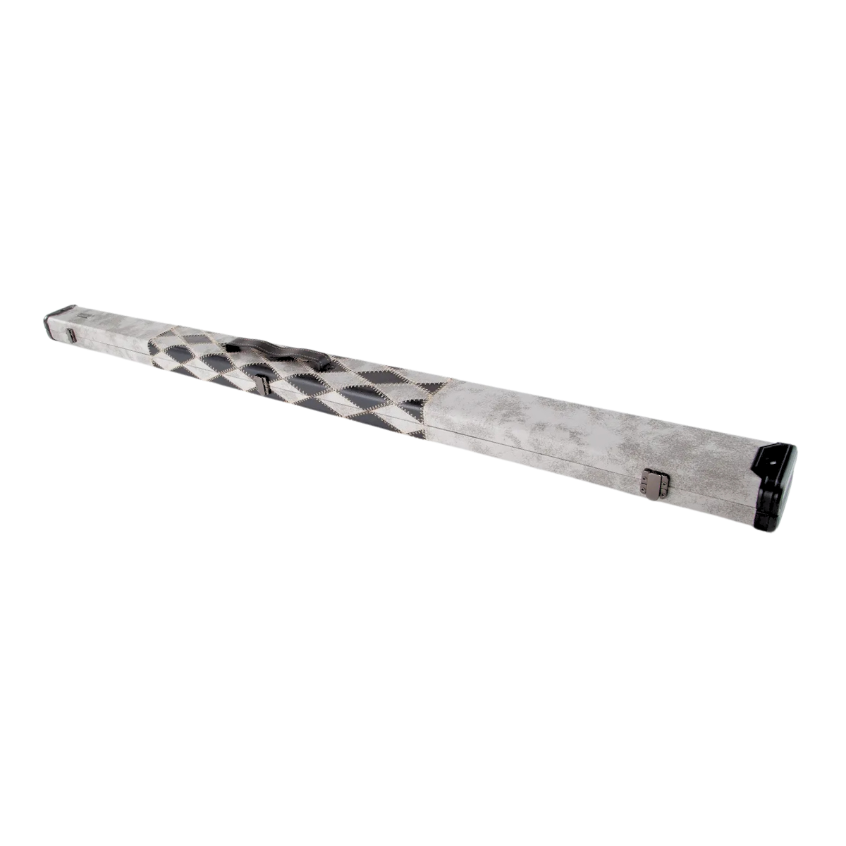 Britannia Snooker & Pool Hard Cue Case 3/4 Joint Grey & Black Diamond Chequered - Holds 1 Cue