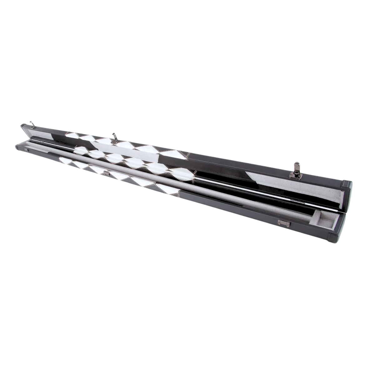 Britannia Snooker & Pool Hard Cue Case 3/4 Joint White & Black Diamond Chequered - Holds 1 Cue