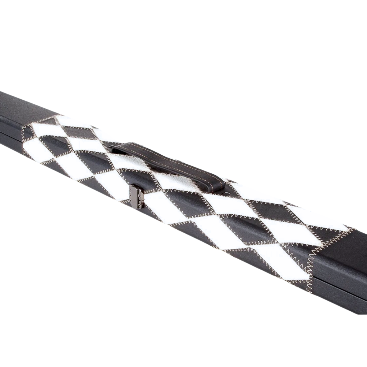 Britannia Snooker & Pool Hard Cue Case 3/4 Joint White & Black Diamond Chequered - Holds 1 Cue