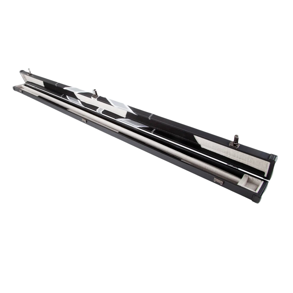 Britannia Snooker & Pool Hard Cue Case 3/4 Joint Black & White Union Jack - Holds 1 Cue