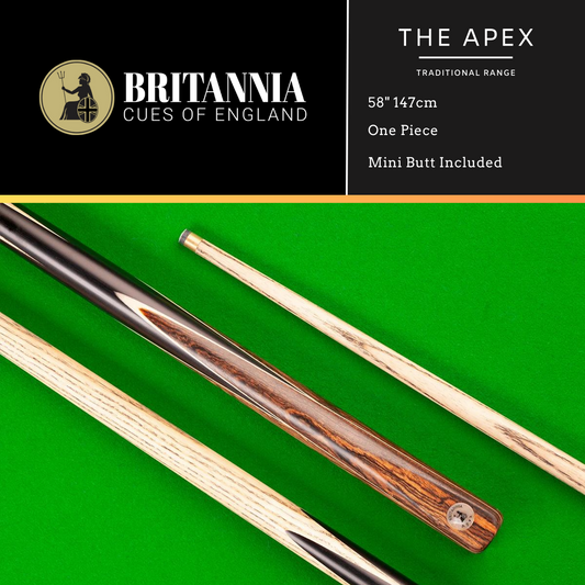 Britannia Snooker Cue 1 Piece Traditional Range Apex 58" 147cm