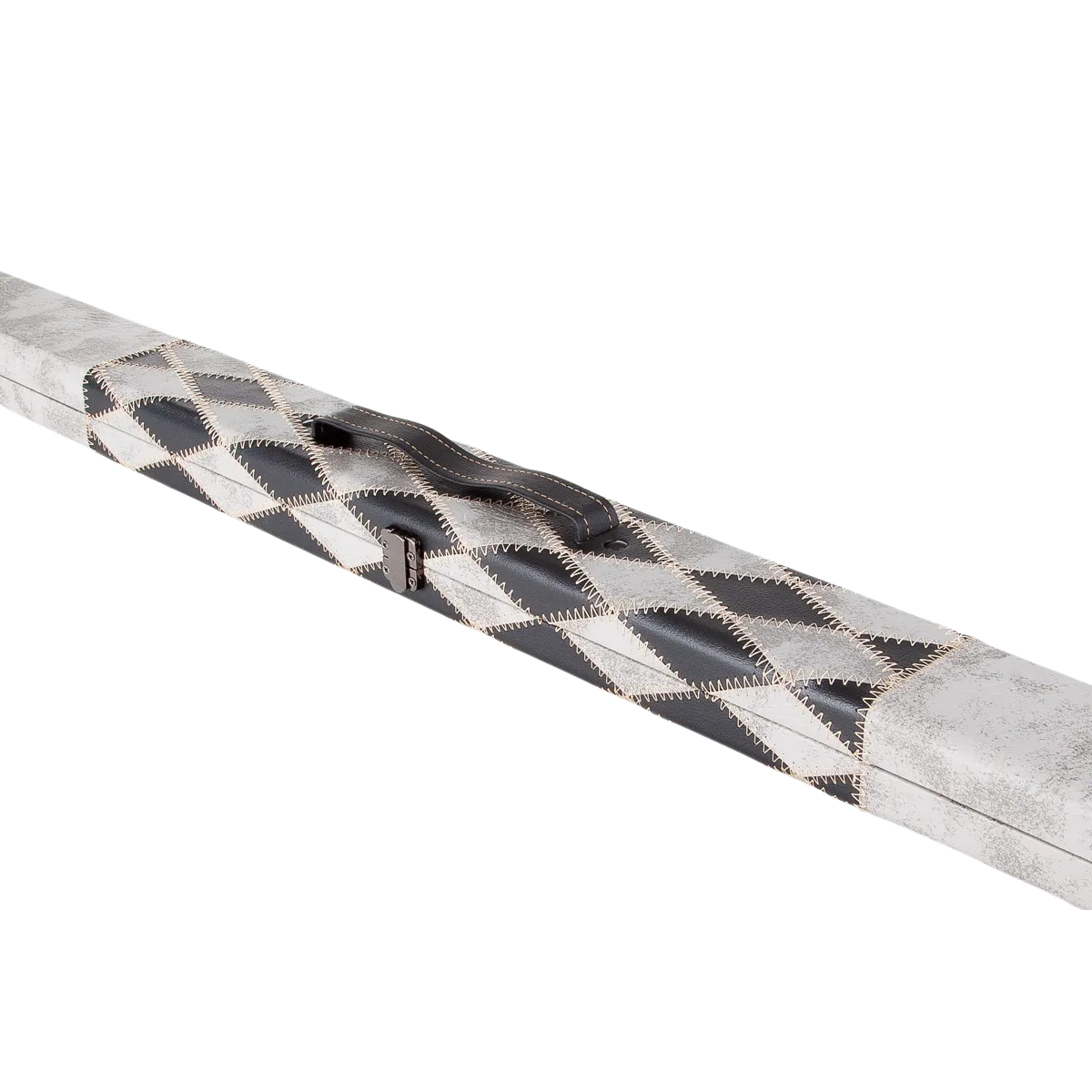 Britannia Snooker & Pool Hard Cue Case 3/4 Joint Grey & Black Diamond Chequered - Holds 1 Cue