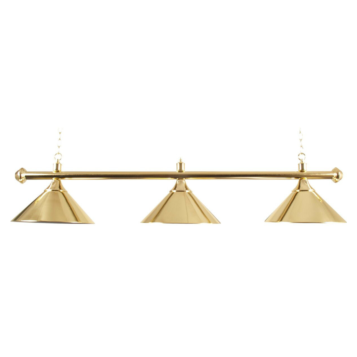 Pool Table Lighting 3 Shades & Bar DM Brass