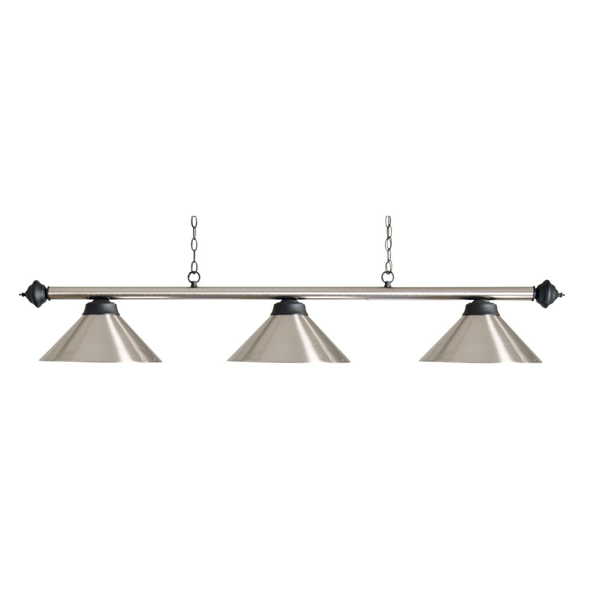 Pool Table Lighting 3 Shades & Bar Black & Steel