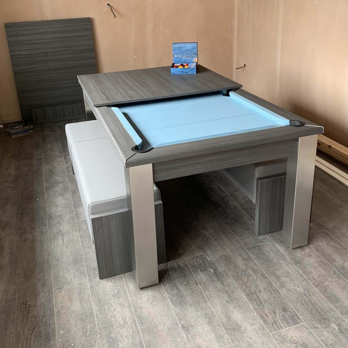 The Elixir 6ft & 7ft British Pool Table W/Dining Top Metallic Graphite