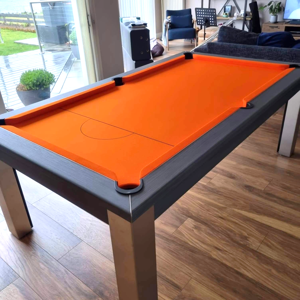 The Elixir 6ft & 7ft British Pool Table W/Dining Top Metallic Graphite