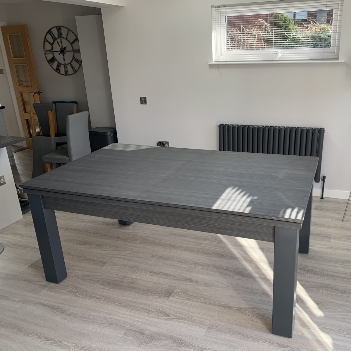 The Elixir 6ft & 7ft British Pool Table W/Dining Top Metallic Graphite