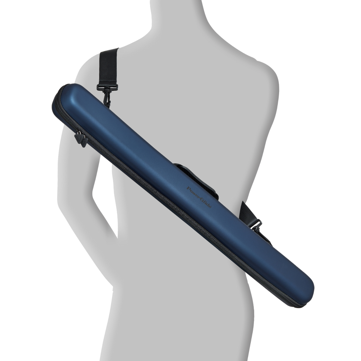 PowerGlide Snooker & Pool Cue Case Svartur Met Blue Centre Joint - Holds 1 Cue