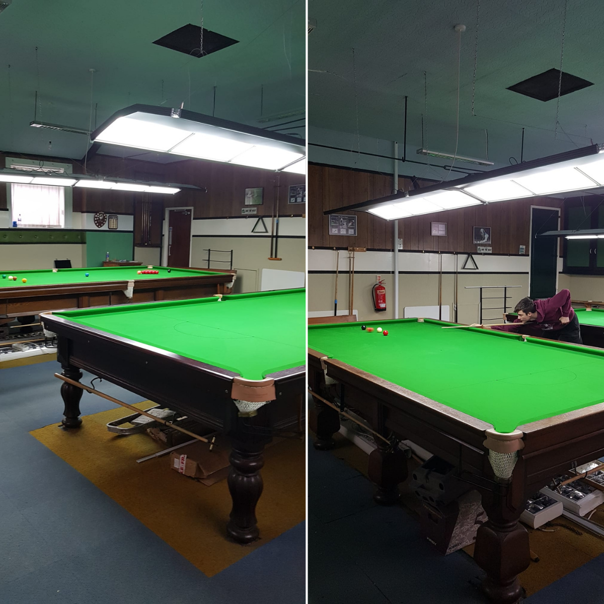 Snooker & Pool Table Light Modern LED 6 Panel Black