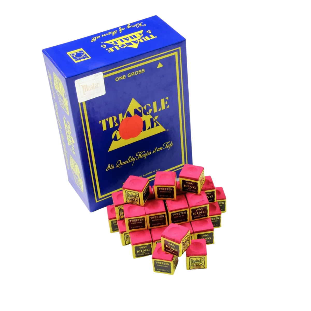 Triangle Snooker & Pool Cue Chalk 144pc Box Blue | Green | Red