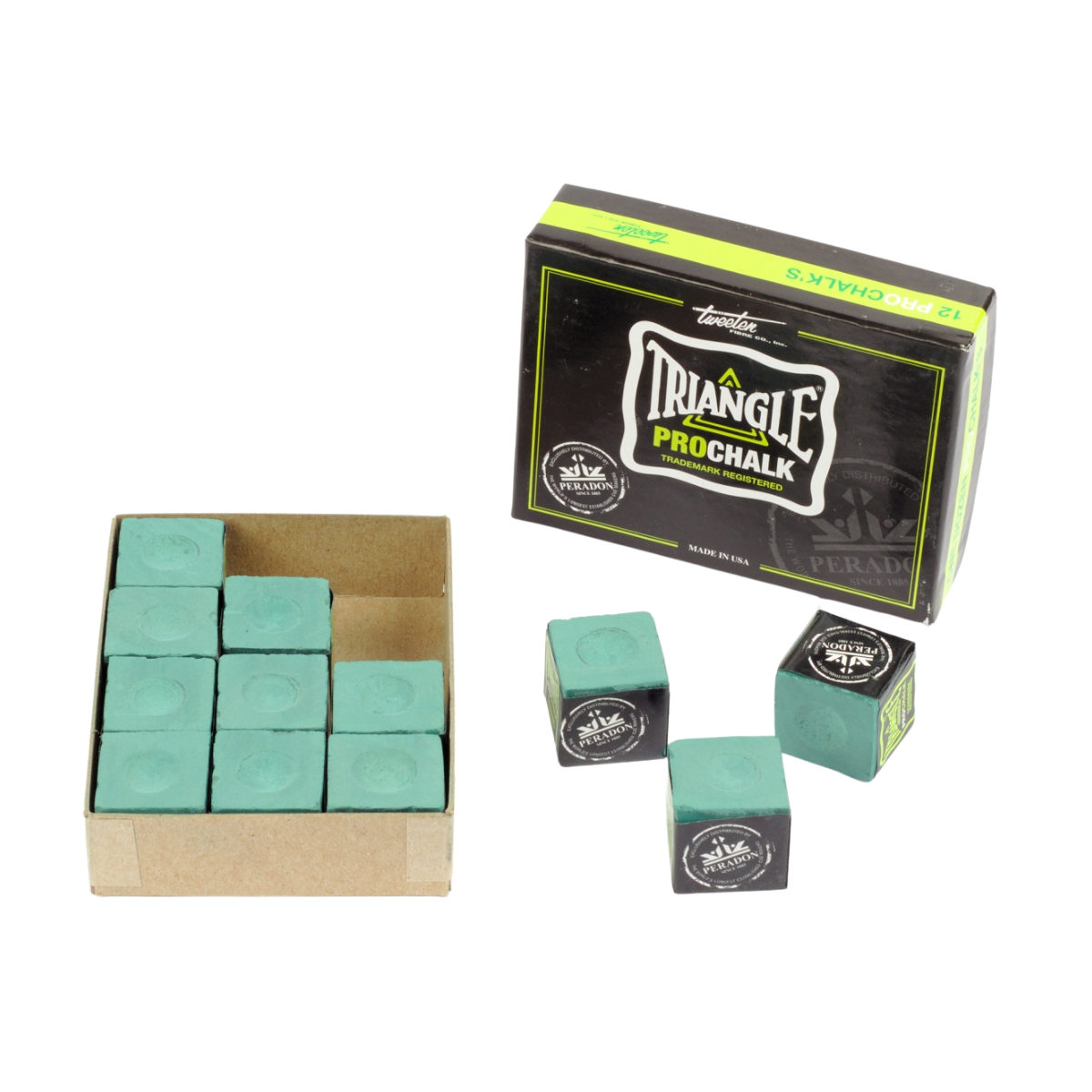 Triangle Pro High Performance Snooker & Pool Cue Chalk 3pc Or 12pc Box Green