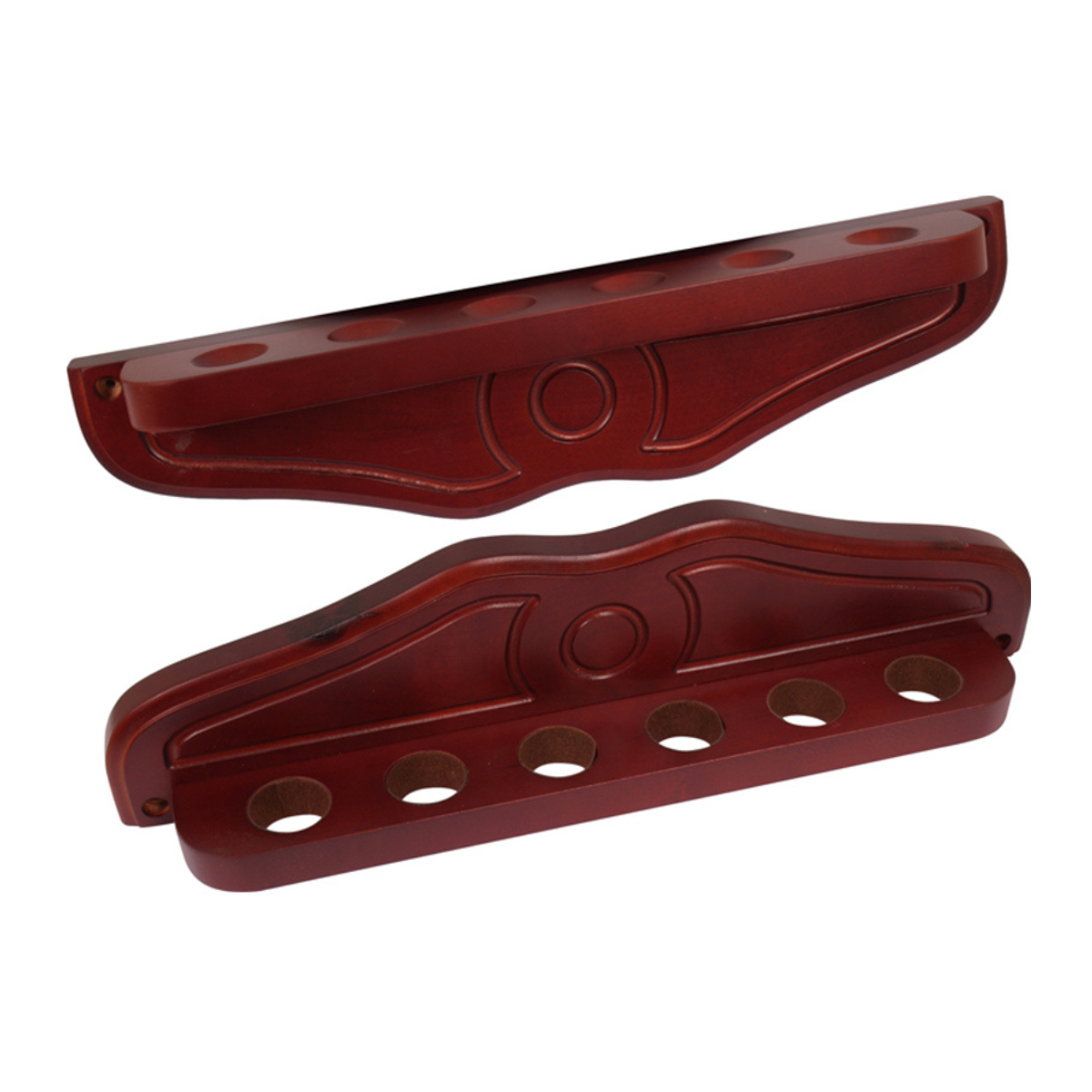 The Buffalo Pool & Snooker Cue Six Rack Mahogany