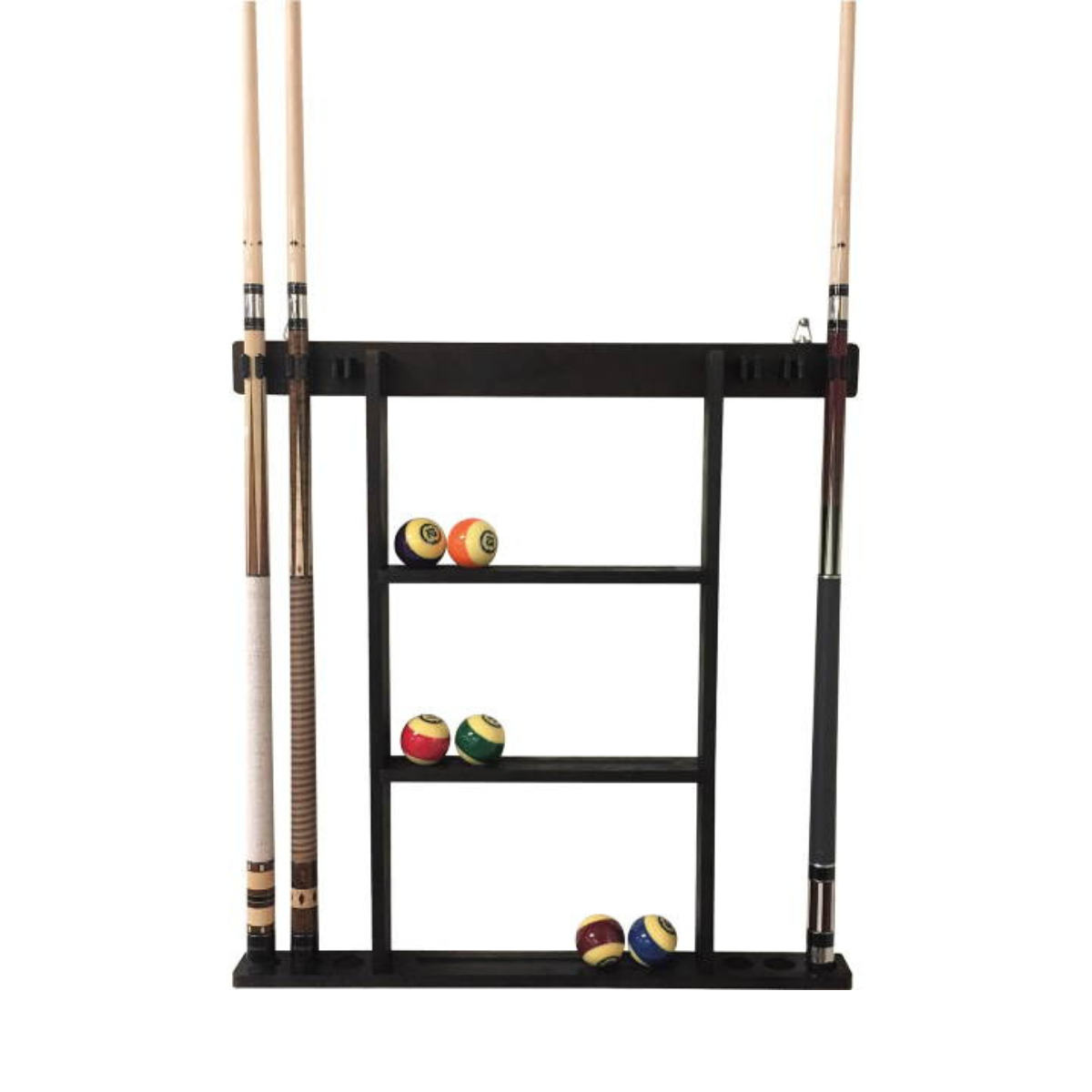 The Buffalo Wall Mount Pool Cue & Ball Rack Black