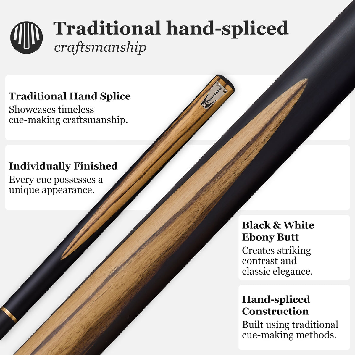 PowerGlide Snooker & Pool Cue 3/4 Jointed Sierra 57" 145cm