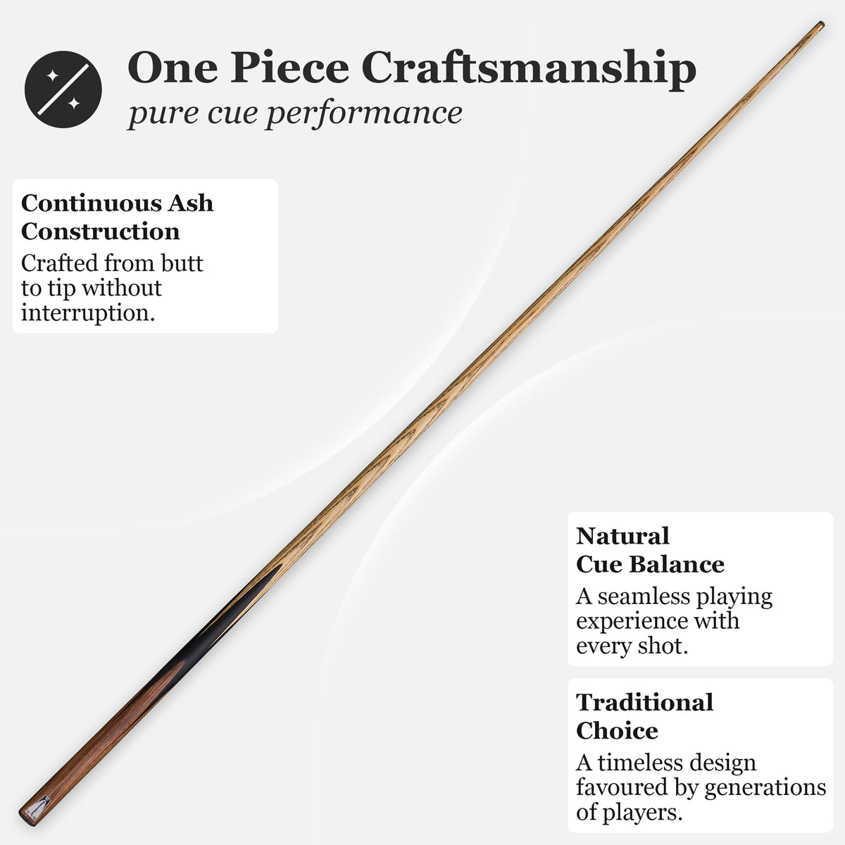 PowerGlide Snooker & Pool Cue 3/4 Jointed Or One Piece Ekko 57" 145cm
