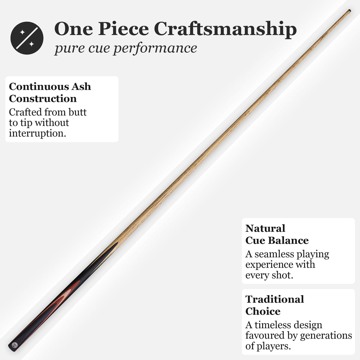 PowerGlide Snooker & Pool Cue 3/4 Jointed Or One Piece Delta 57" 145cm