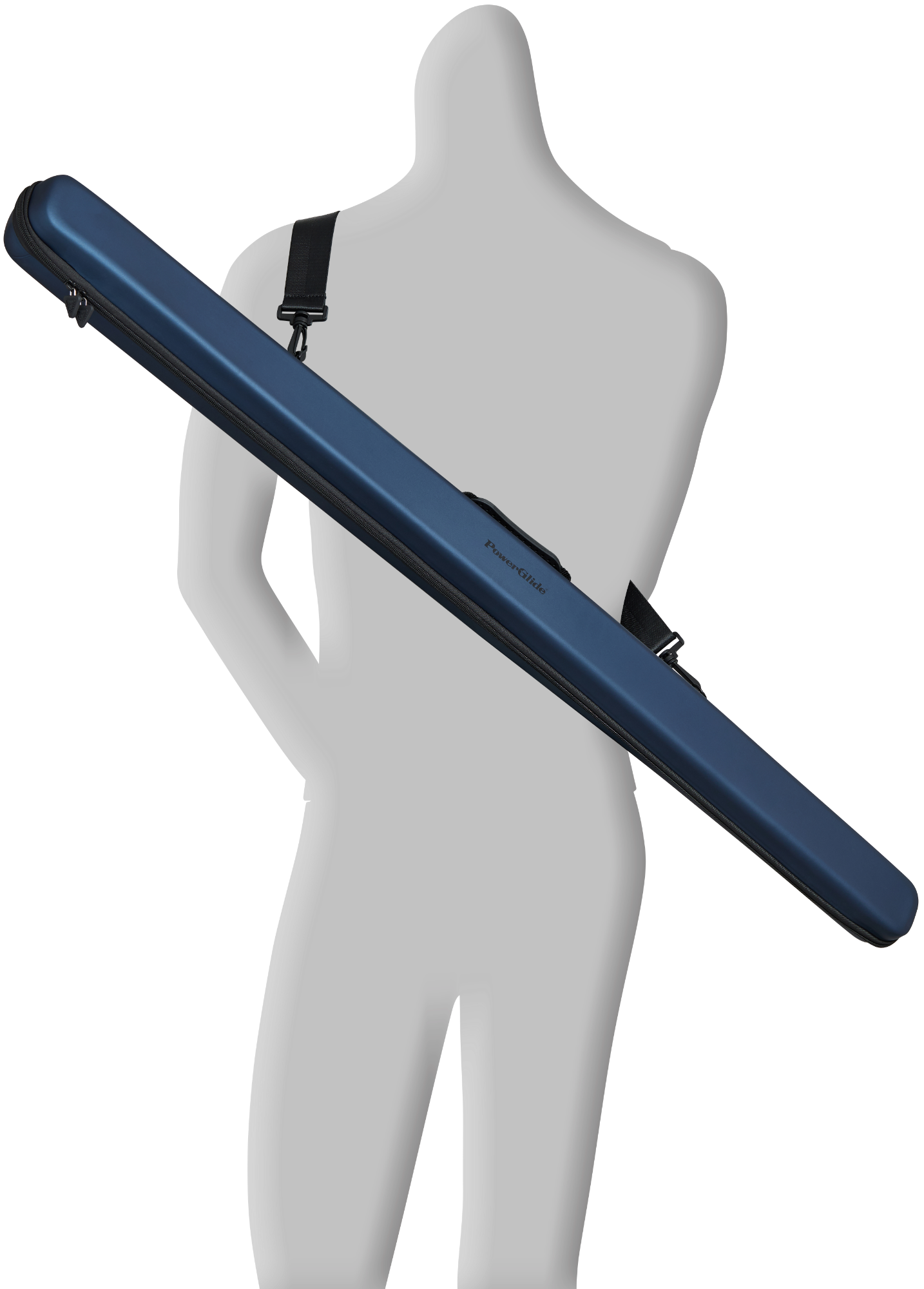 PowerGlide Snooker & Pool Cue Case Svartur Met Blue 3/4 Joint - Holds 1 Cue