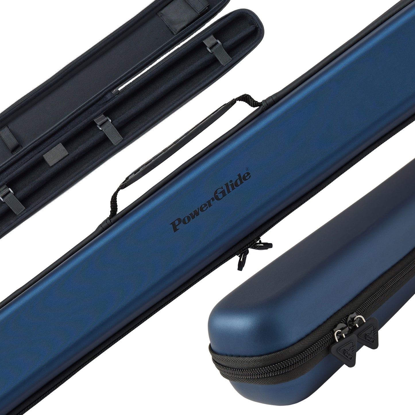 PowerGlide Snooker & Pool Cue Case Svartur Met Blue 3/4 Joint - Holds 1 Cue
