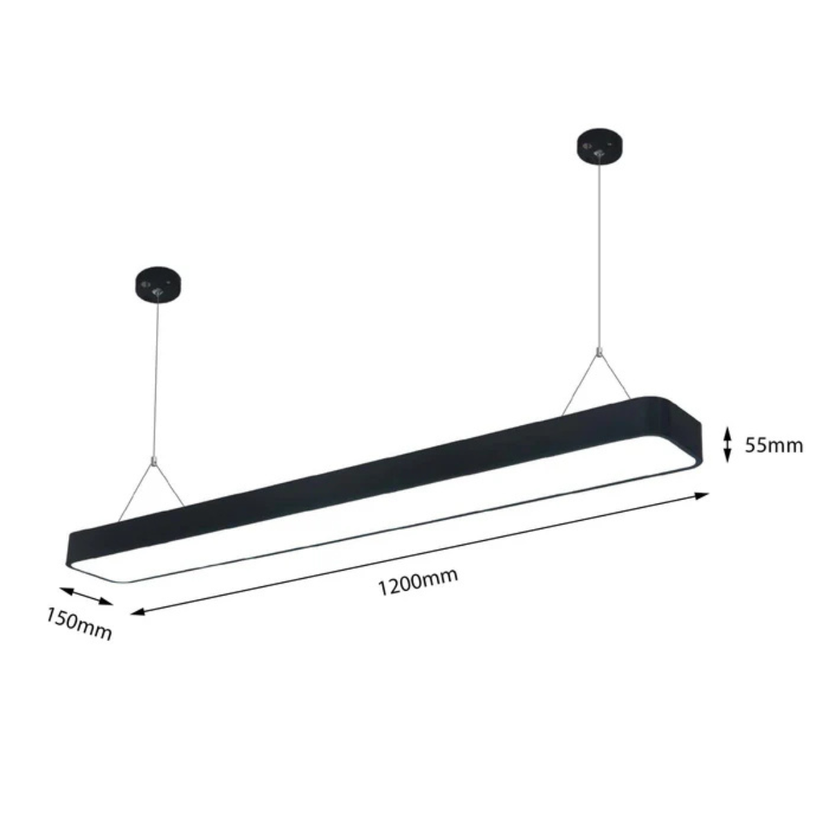 6ft Pool Table Light LED Rectangular Beam 120 Black