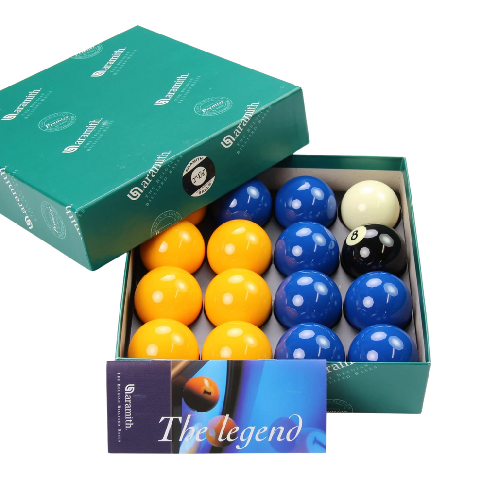 Aramith English Pool Ball Set Blue & Yellow Premier Casino 2