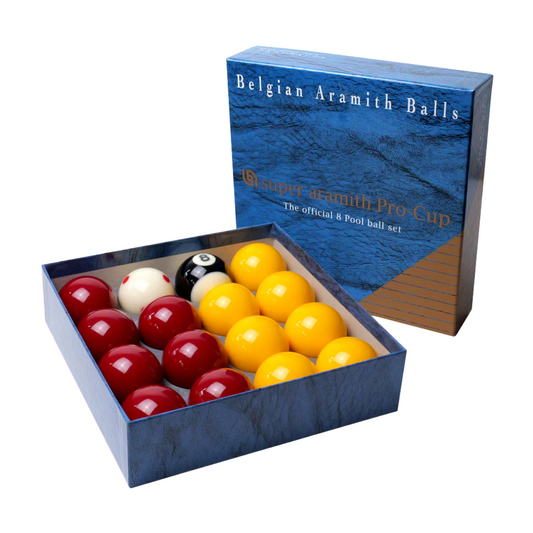 Super Aramith Pro Cup 8 Ball English Pool Ball Set 2" 50.8mm R&Y