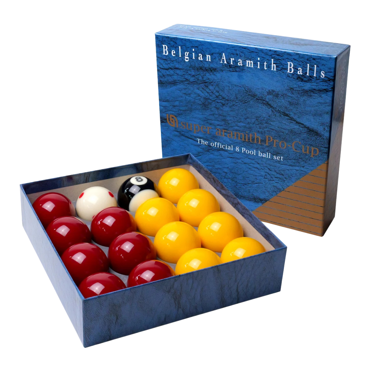 Super Aramith Pro Cup English Pool Ball Set Red & Yellow 2" 50.8mm