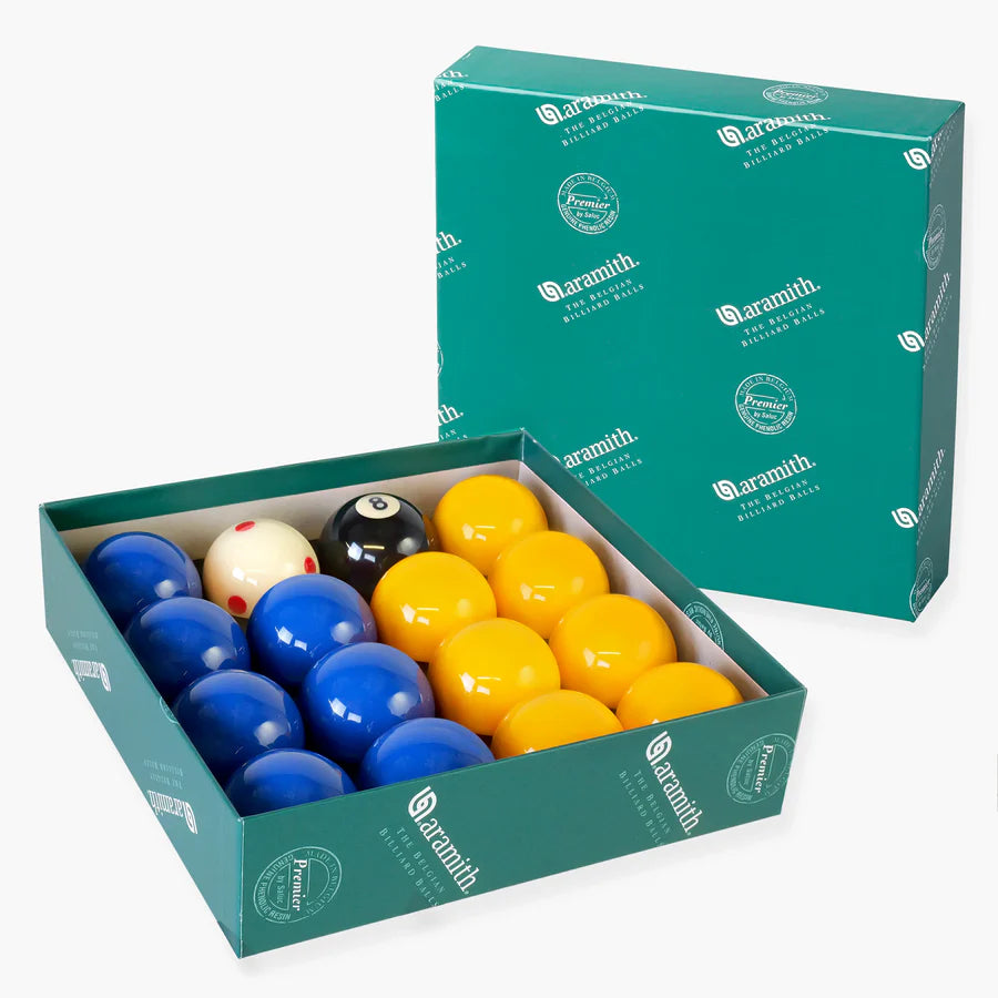 Super Aramith Pro Cup English Pool Ball Set Blue & Yellow 2" 50.8mm