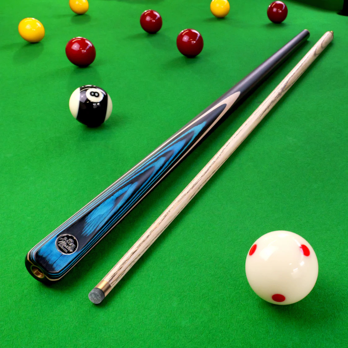 Baize Master English Pool Cue Centre Jointed Black Line Classic Series 57" 145cm