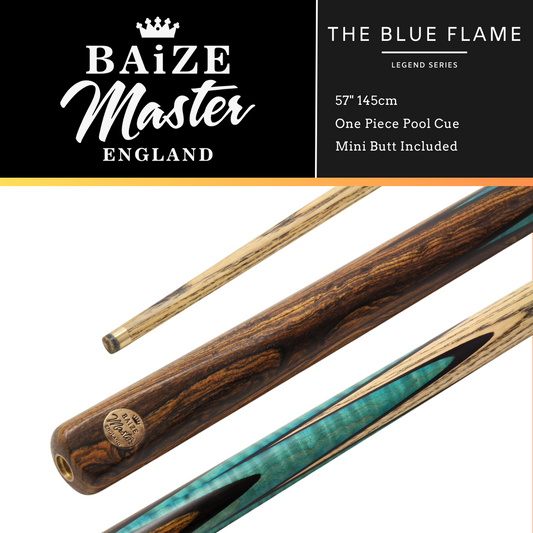 Baize Master One Piece Blue Flame British Pool Cue