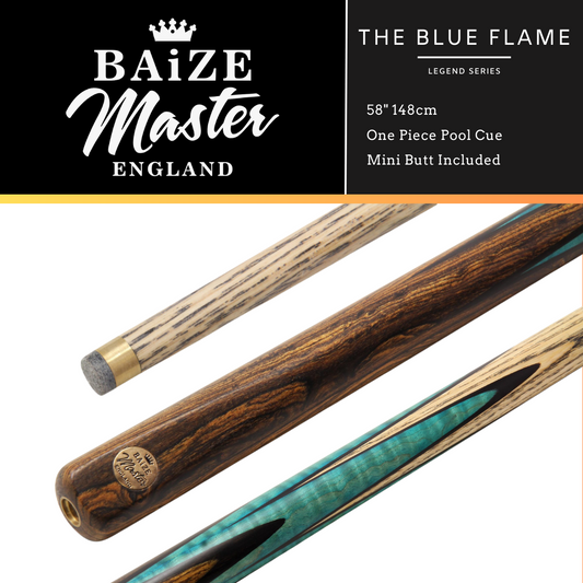 Baize Master One Piece Blue Flame Snooker Cue