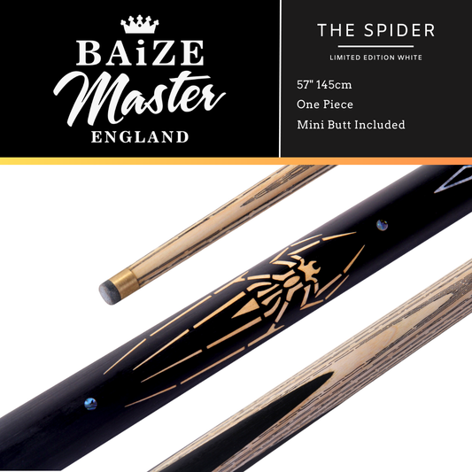 Baize Master One Piece Spider Limited Edition Snooker Cue White / Red / Blue 57" 145cm