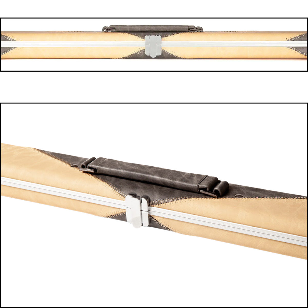 Britannia Hard Cue Case 3/4 Joint Britannium Aluminium & Leatherette Beige - Holds 1 Cue