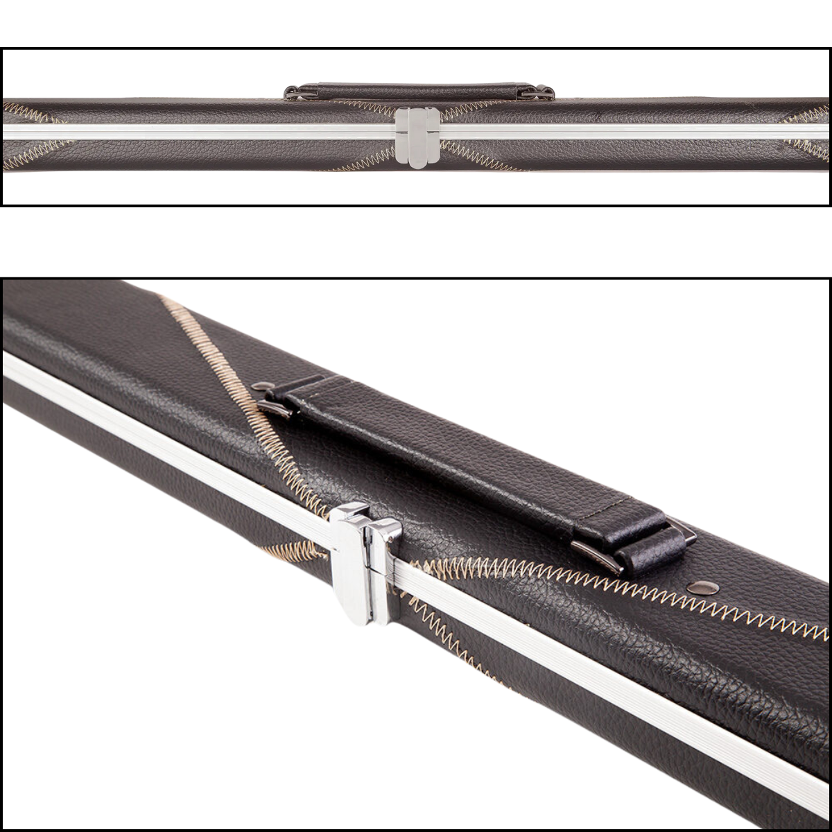 Britannia Hard Cue Case 1 Piece Britannium Aluminium & Leatherette Black - Holds 2 Cues