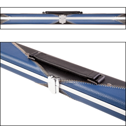 Britannia Hard Cue Case 3/4 Joint Britannium Aluminium & Leatherette Blue - Holds 1 Cue