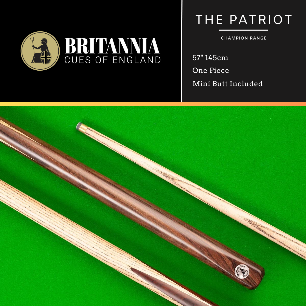 Britannia One Piece Patriot Champion Snooker Cue