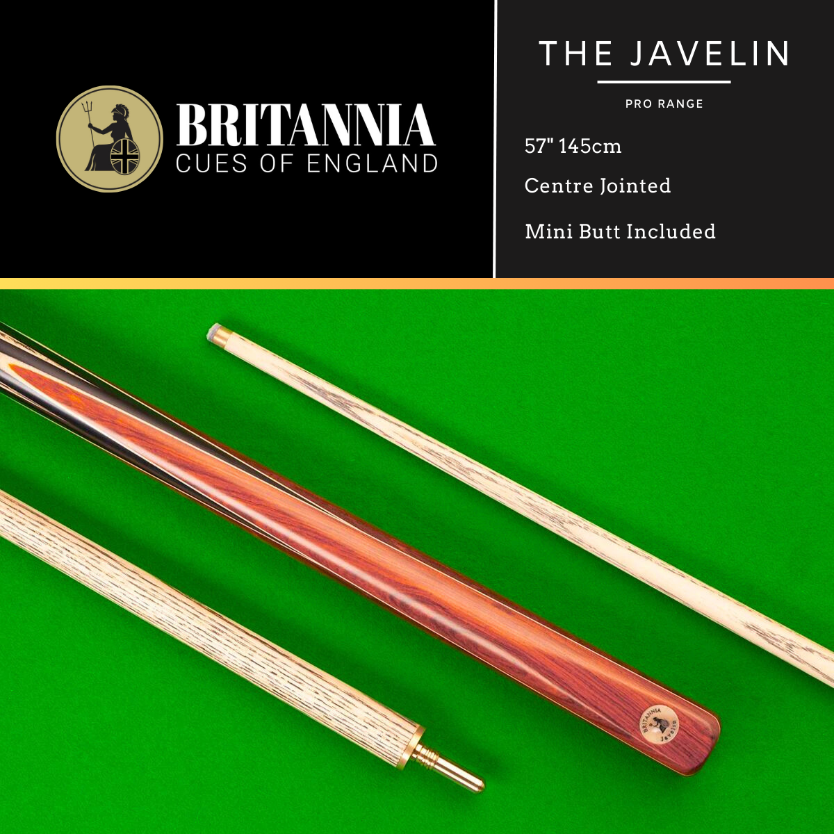 Britannia Centre Jointed Javelin Pro Range British Pool Cue