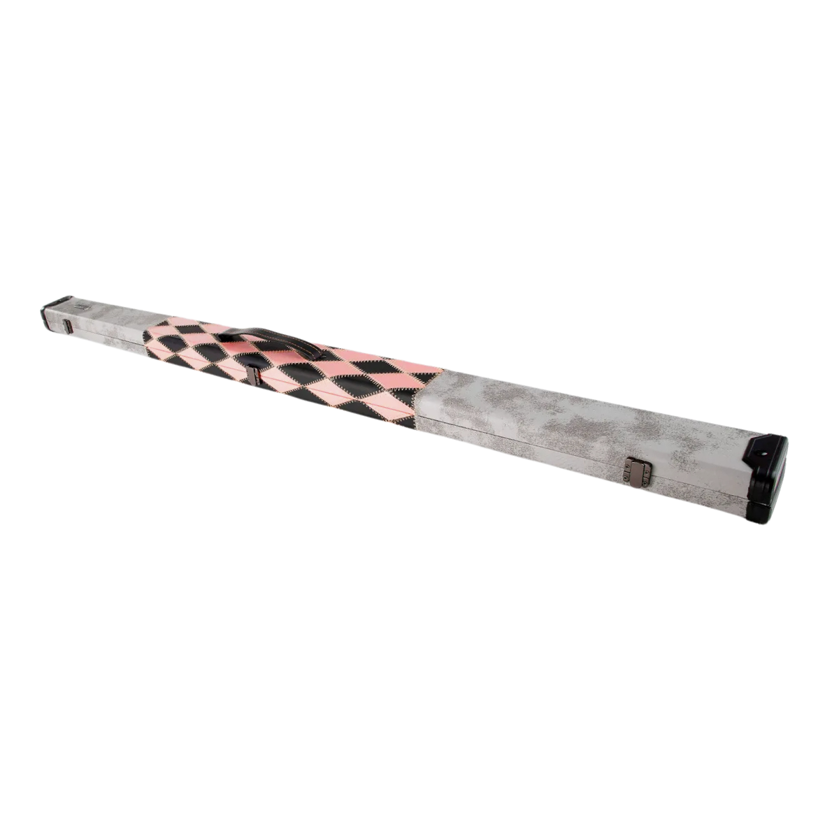 Britannia Snooker & Pool Hard Cue Case 3/4 Joint Black & Pink Diamond Chequered - Holds 1 Cue
